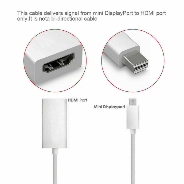 For Macbook Pro Air Mac Mini Display Port Dp Thunderbolt til HDMI Adapter Kabel