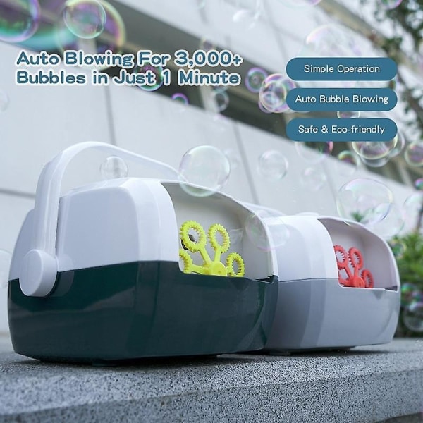 Automatisk Bubbelmaskin För Resväska Elektrisk Bubbelmaskin Festscen (Grå Vit)