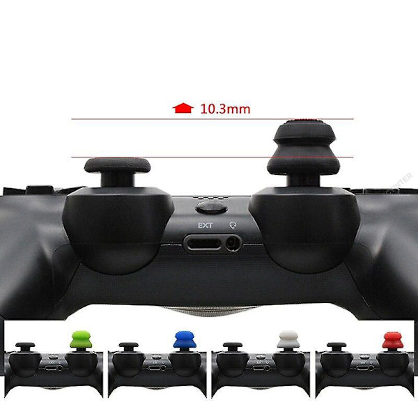 2 st silikon analog grepp tumspak extra skydd höga förbättringar tumspakar för PS4 Pro Slim-kontroller Green