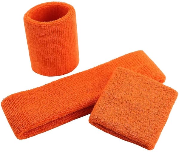 [LCS] Sports bomulds svedabsorberende armbånd Orange