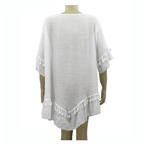 Bikini Cover Up med Uthuling, Etnisk Duske-Strandbekledning Kaftan