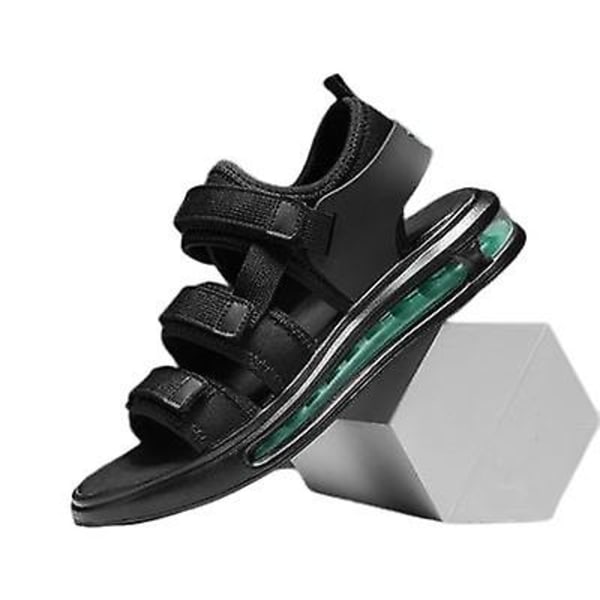 Strandskor, tofflor, Casual Ins sandaler för män black and green 44