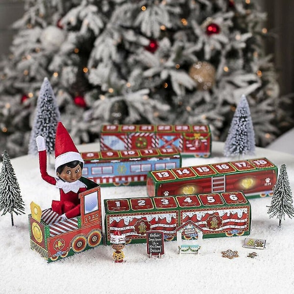 Jul Advent Tåg Nedräkning Kalender Blind Box Xmas Dekor