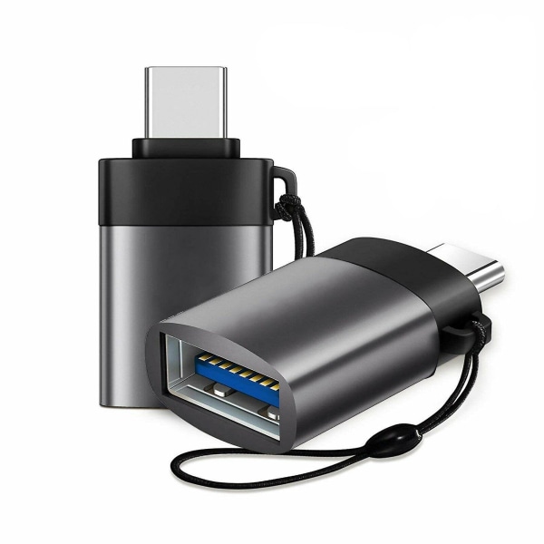 2-pack Adapter Typ C till Usb-a 3.0 Female Converter Otg USB C 3.1 för Mac Nexus