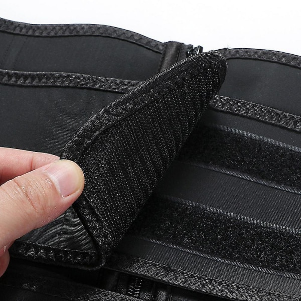 Midjetrimmer Bälte Kvinnor Bastudräkt Svett Wrap Tränare Bantning Kroppsformare Black XL