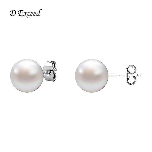 [LCS] Sæt med perleøreringe, 4/6/8/10/12/14 mm rustfrit stål stud hvide perleøreringe elegante øreringe
