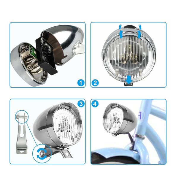 [LCS] Klassisk krom retro sykkel LED-lys frontlykt sykling frontlykt