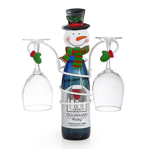 Jul Vinflaska och Glas Hållare Ställning Juldekoration Snowman expedited shipment