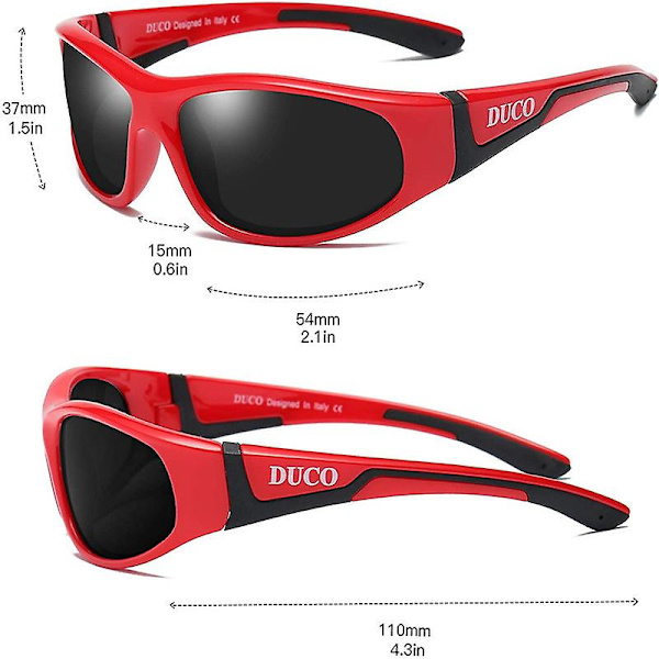 Uv400 Polariserade Solglasögon för Barn Bright Red