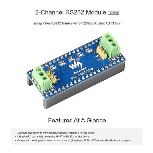 2-kanals Rs232-modul för Pico Sp3232een Transceiver Uart till Rs232