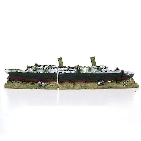 Akvarium Titanic Middelhavsmodel Skibsdekorationer Kunstigt Skibsvrag Boligindretning Resin