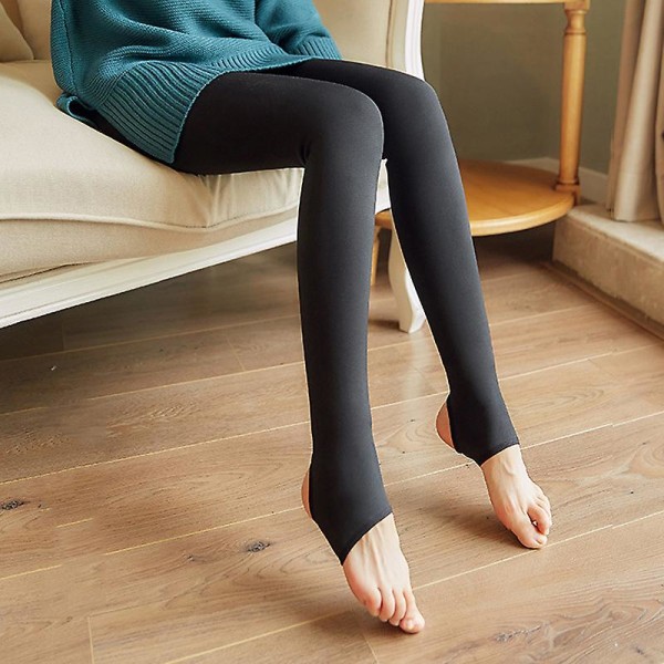 Vinter Varme Strømpebukser Naturlig Hudfarge Leggings Slanke Elastiske Tights For Kvinner Utendørs Ny Black Step On 200 G