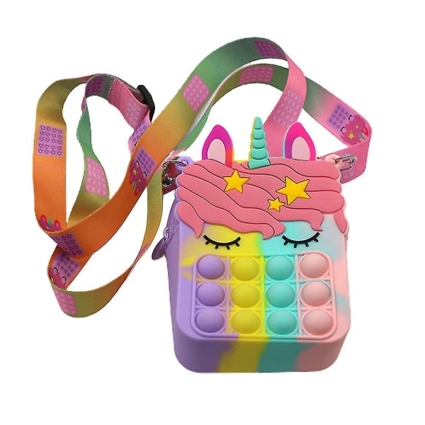 Popet Bubble Mini Messenger Bag Zip Fidget Sensory Toy Dekompression Multicolour