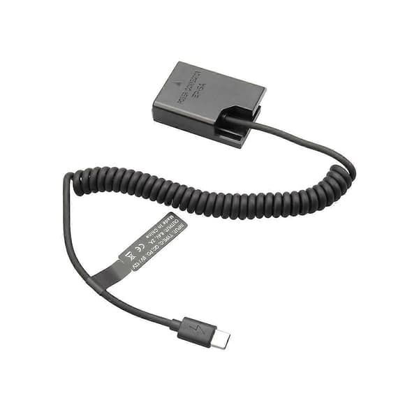 EL14 Dummy Coupler Batteri Typ-C Spiralkabel för D3100 D3500 D5100 D5200 D5300 D5600 P7000 P7100 Black
