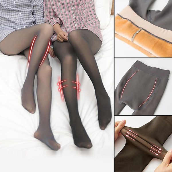 Vinter Varma Tights Naturlig Hudfärg Leggings Smala Stretchiga Strumpbyxor För Kvinnor Utomhus Nya Black Step On 300g