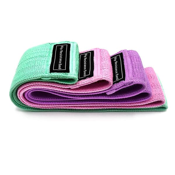 [LCS] Elastisk stofgummi Booty Bands Sæt Modstandsbånd Skridsikre Cirkel Loop Træningsbånd Pink