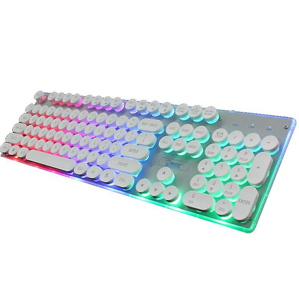 Tangentbord, gaming LED-bakgrundsbelyst tangentbord white
