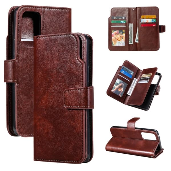 [LCS]Samsung A53 5G Praktisk Pung Etui med 12-rums Array V4 - Brun Brun Brown
