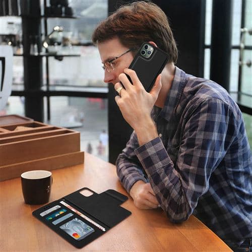 [LCS] Etui kompatibelt med Apple iPhone 11 Pro Max Folio avtakbart magnetisk kort