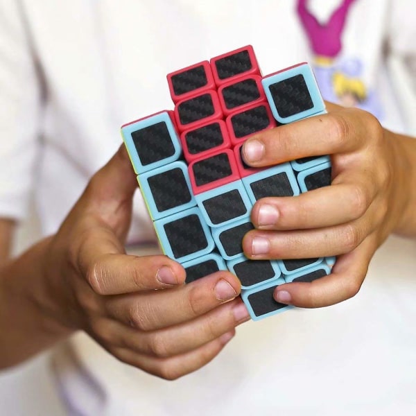 Magic Cube, Rubiks Cube Speed ​​Cube 4x4x4, Smooth Magic Carbon Fiber Sticker Rubix Speed ​​Cubes, Svart