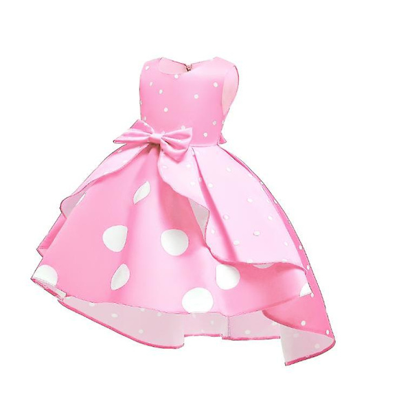 Tyttöjen Joulu Pilkullinen Syntymäpäivä Prinsessa Mekko Halloween Karnevaali Asu pink 120