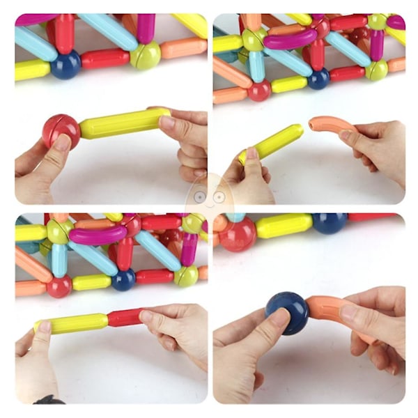 Magnetisk konstruksjonssett for barn, designerblokker, pinner, Montessori pedagogiske leker for barn 25pcs