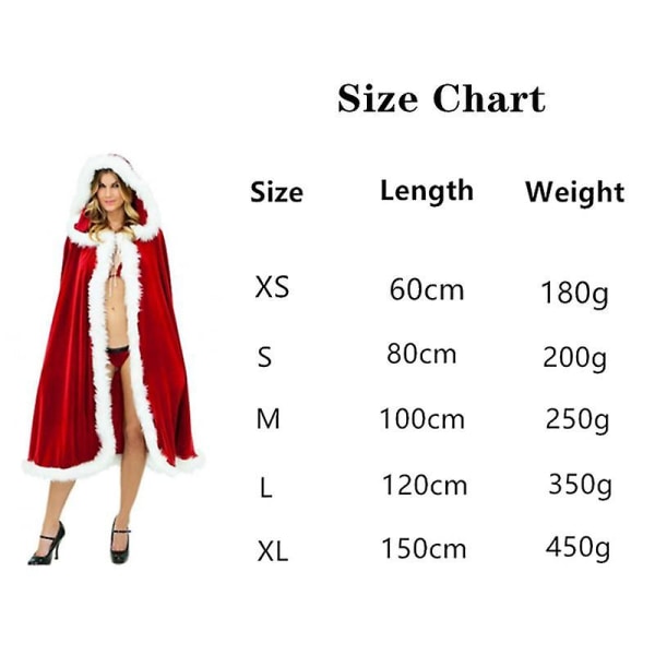 Jultomten Cape Cloak Cosplay kostym XL(150cm)