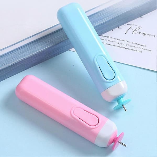 [LCS]Juya Quilling Tool, 2 i 1 Quilling Slotted Tool Papirrullende Elektrisk Pen Blue