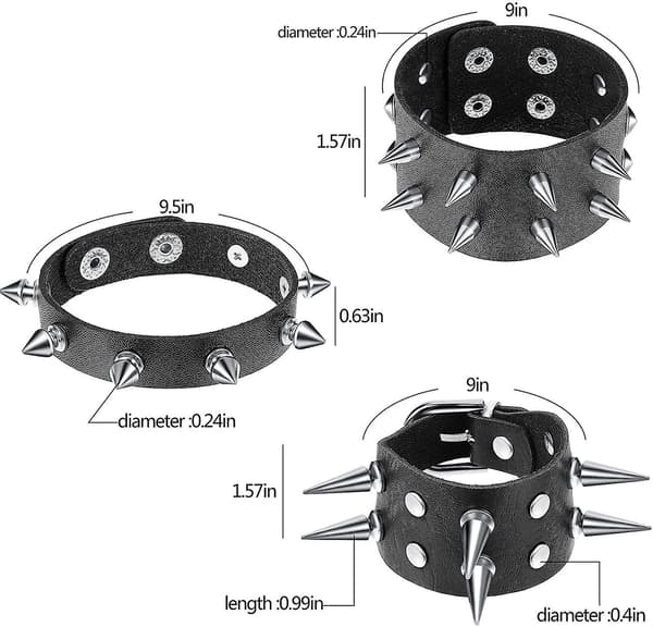 [LCS]st Punk Nitarmband Läder Nitarmband Manschett