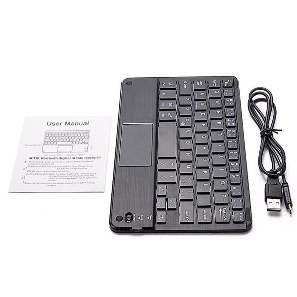 81 Tasters Bluetooth-tastatur med berøringsplate for smarttelefon/nettbrett/Android 3.0/Windows XP/7/8