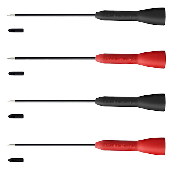 2-pack 2 mm förlängda nåltestprober, 600 V/10 A icke-destruktiv multimetertest för Fluke-kablar 4 pack
