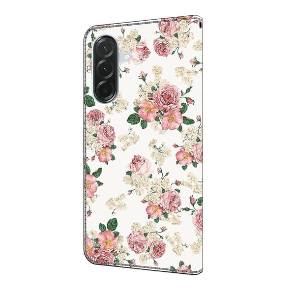 För Samsung Galaxy S24 FE Läderfodral Mönstertryck Plånboksställ Flip Telefonfodral Peony