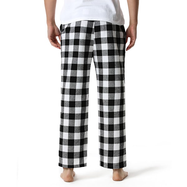 Erittäin pehmeät puuvillaiset pyjamahousut miehille, musta M black