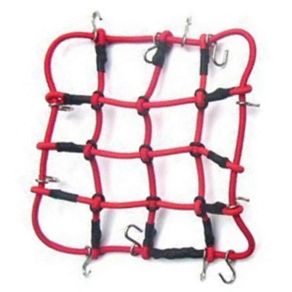 2 stk. RC-biltilbehør Elastisk bagagenet til 1/12 MN D90 D99 MN99S, rød og sort Red & black
