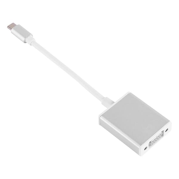 USB 3.1 Typ C till VGA Videoadapter Omvandlare Kabelkontakt Silver