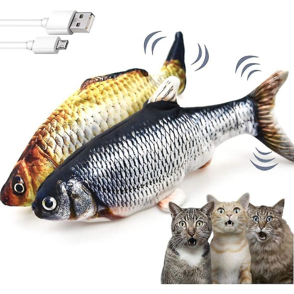 2 Set Flip Fish Kattleksaker För Inomhusbruk Elektrisk Rörlig Fisk 1