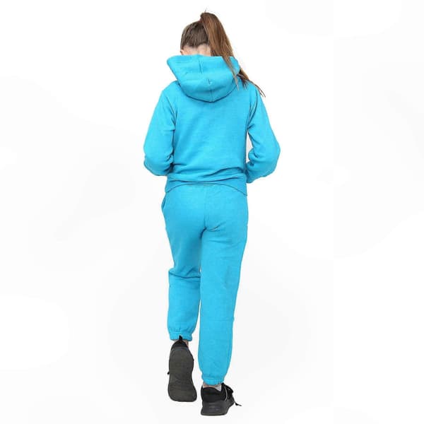 [LCS]Ensfarget unisex hettegenser med joggebukse Aqua 9-10 Years