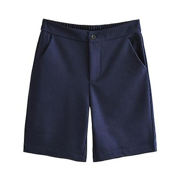 Elastisk hög midja smal slimmad rak fempunktsbyxa Navy blue L