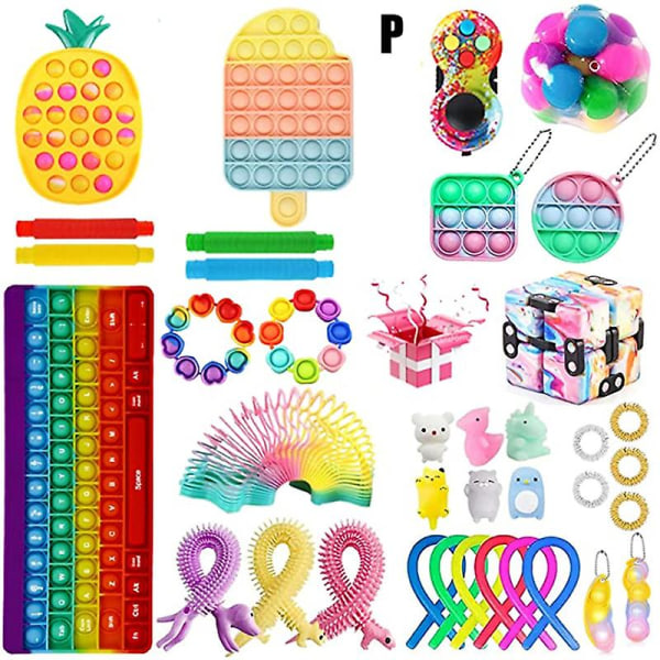Fidget Leksaksset Sensorisk Stor Storlek Nytt Leksakspaket Trycktyp Tidig Inlärning Stress Relief Leksaker För Barn P