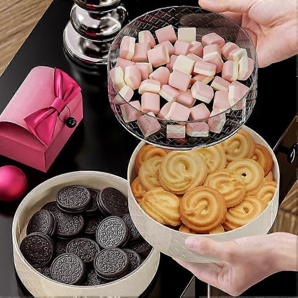 Flerlagers förvaringslåda för snacks i plast av livsmedelskvalitet för hemköket Cream Three Layers