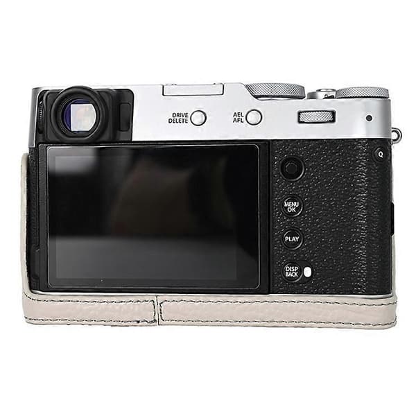 Kompatibelt halvväskefodral i äkta koläder för Fujifilm X100VI-kamera Grey