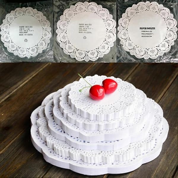 [LCS]100 stk. runde papirblondebrikker Kakeunderlag Fest Bryllup Bake dekorasjon 7.5inch