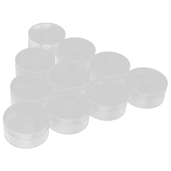 [LCS]10 stk. urdele perleopbevaringsboks plastik smykker hardware småting beholder sæt 8 cm