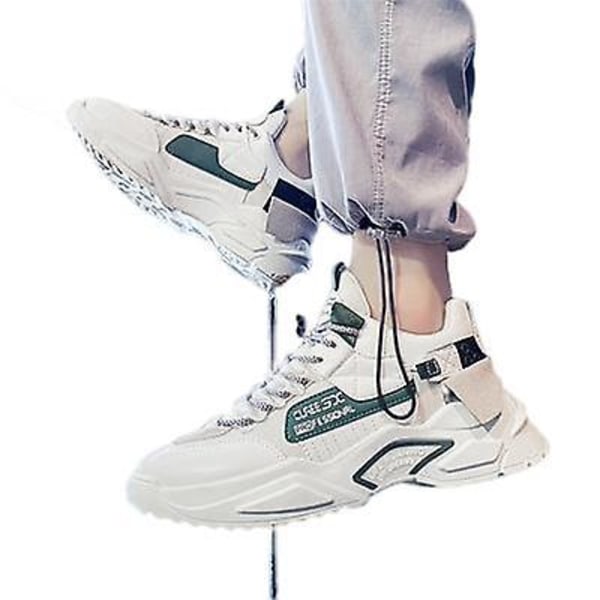 Sportskor som andas Trendiga skor för män White green 42