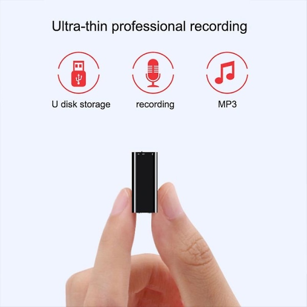 16gb Mini USB Pen Röstinspelare Digital Röstinspelare med Mp3 Playe-inspelare Digital Mikroljud Ljudinspelningsenhet