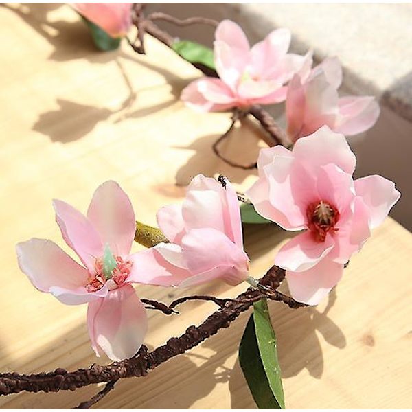 1,8 m Silke Blomster Orkide Magnolia Ranke Bryllupsfest Kunstige Yulan Blomster For Hjemmedekorasjon