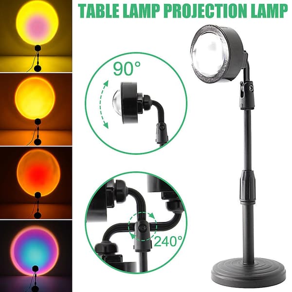 [LCS]Special Sunset Projection Led Light Rainbow Floor Lamp Night Light Kompatibel med vardagsrum sovrum Romantisk Sunlight