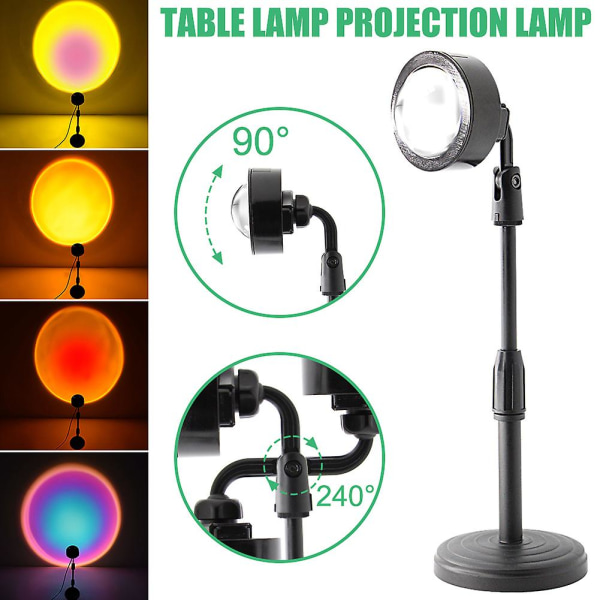 Speciel Sunset Projektion LED Lys Regnbue Gulvlampe Natlampe Til Stue Soveværelse Romantisk Sunlight