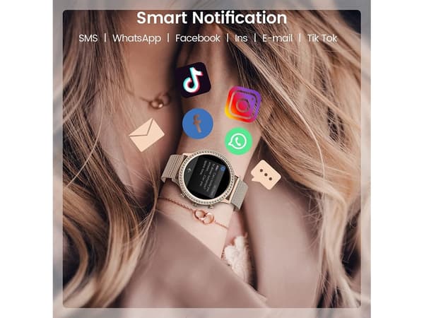 [LCS] Diamant Smartwatch Dame 1,32 Tommer Bluetooth Smartwatch Puls Fitness Tracker_YF