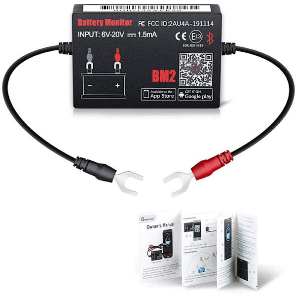 [LCS] BM2 12V Bluetooth Batteriovervåker Bilbatterianalysator Test Batteridiagnostikkverktøy for Android IOS